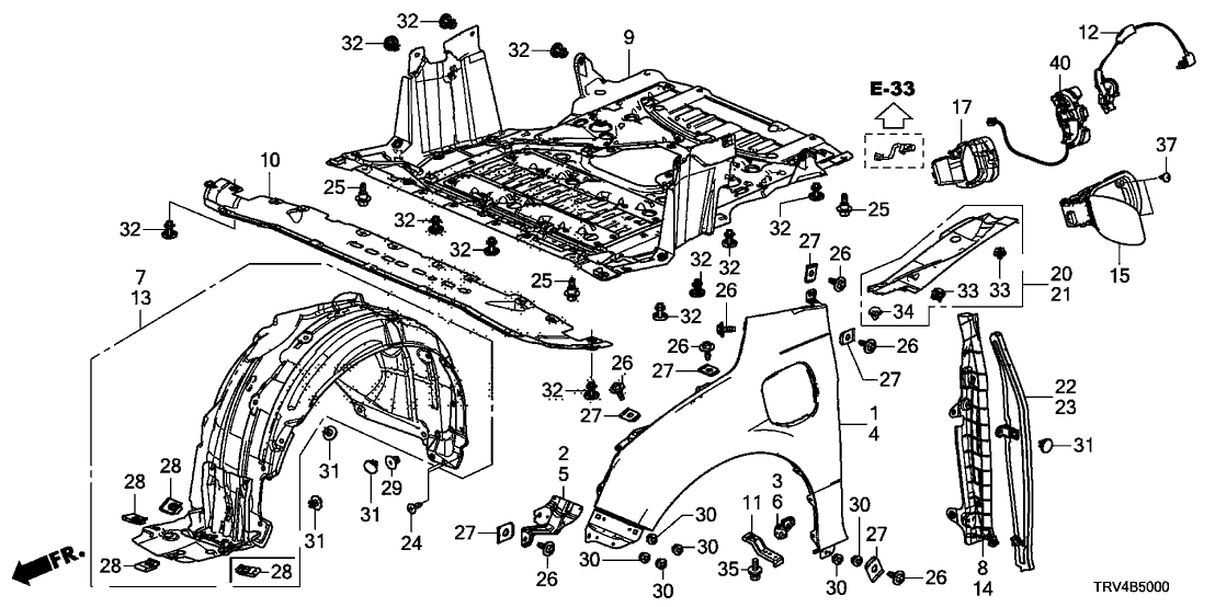 Honda 74110-TRV-A01 Cover, Motor (Lower)