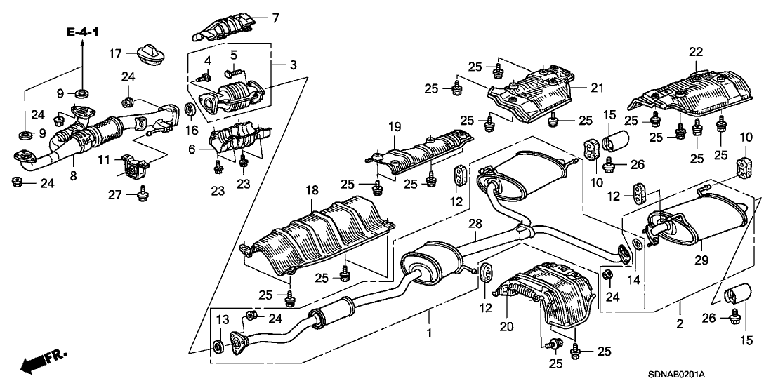 Honda 18305-SDP-A05 Muffler, Driver Side Exhuast