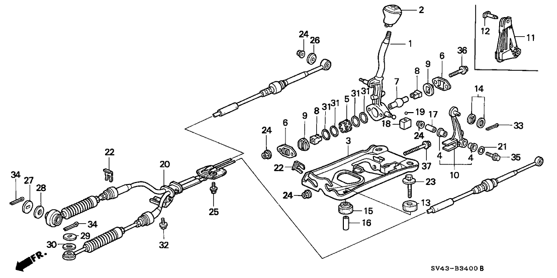 Honda 54101-SV4-A00 Lever, Change