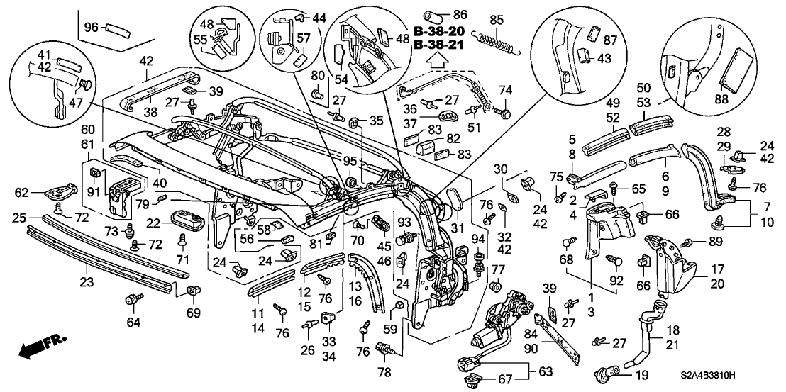 Honda 86007-S2A-003 Plate A, R. Set