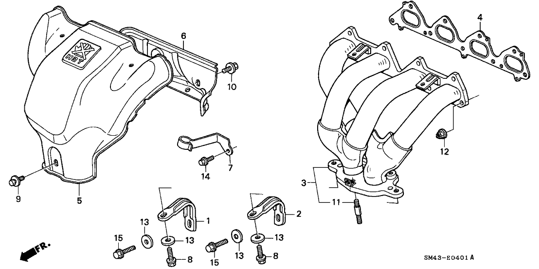 Honda 18121-PT3-A20 Cover B, Exhuast Manifold