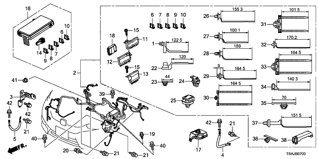 Honda 32200-TBA-A12 ENG ROOM WIRE HARN