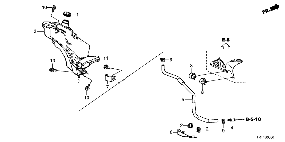 Honda 3J925-5WM-A10 Bracket, Sub Res/Tank