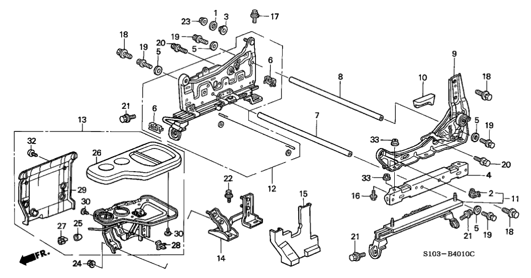 Honda 83311-S10-A00ZA Tray, R. Center Table *NH293L* (SEAGULL GRAY)