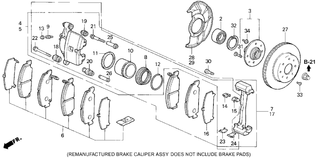 Honda 01463-SH3-L00 Caliper Seal Kit