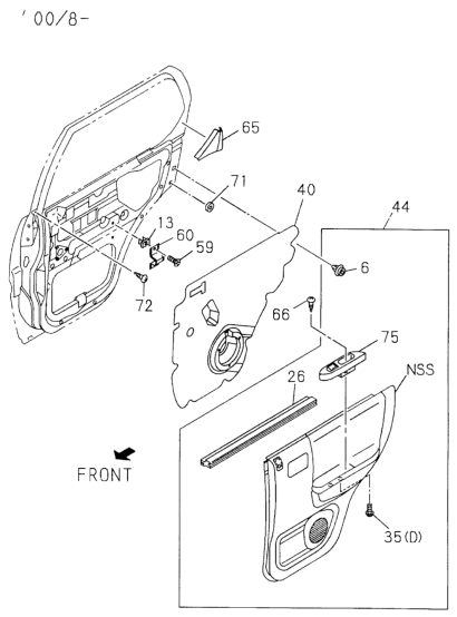 Honda 8-97293-852-3 Trim Door,RR LH