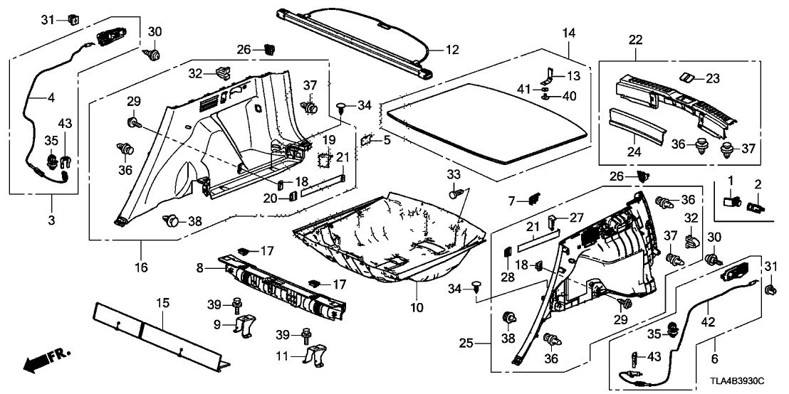 Honda 82222-TNC-E01ZA LEVER, R. RR. SEAT *NH900L* (DEEP BLACK)