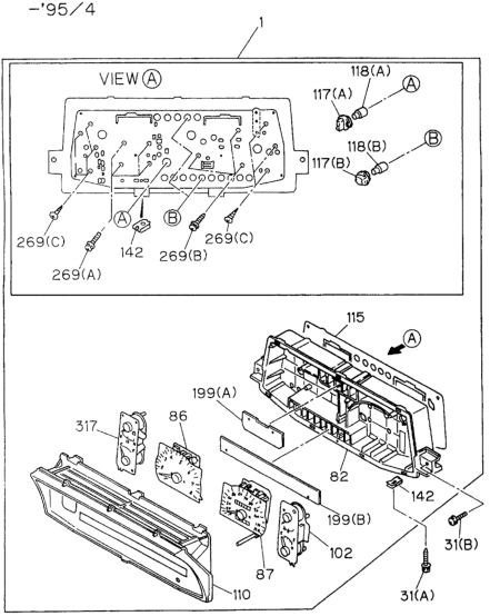 Honda 8-97096-932-0 Circuit, Printed Meter