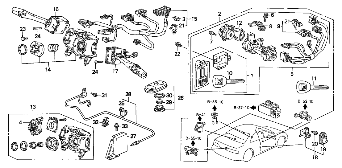 Honda 72195-S30-A01 Control Unit, R. FR. Keyless