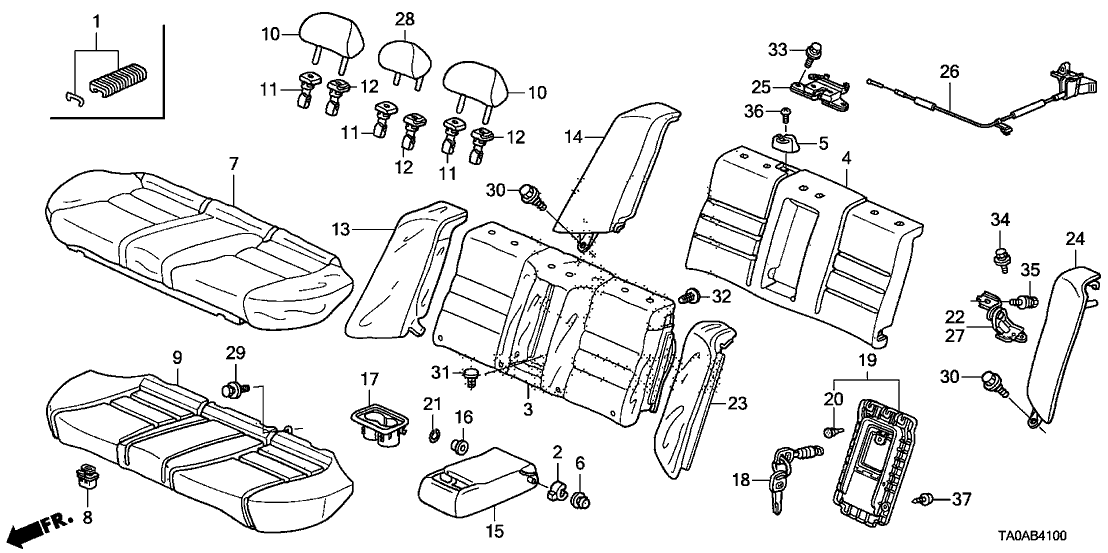 Honda 90667-SA7-003L4 Clip, Mat (5MM) *NH597L* (DARK ATLAS GRAY)