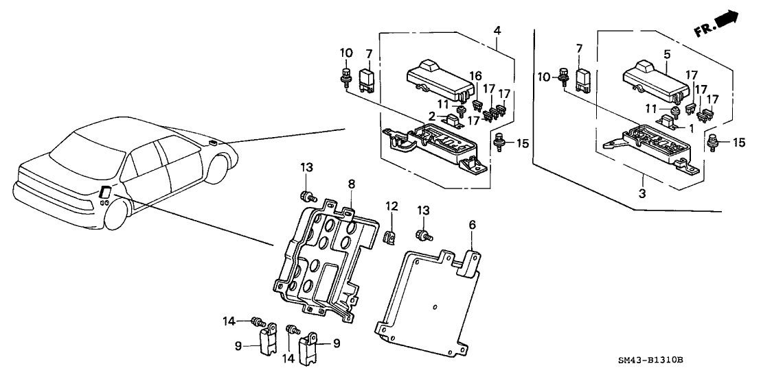 Honda 38230-SM4-921 Box Assembly, Abs Fuse