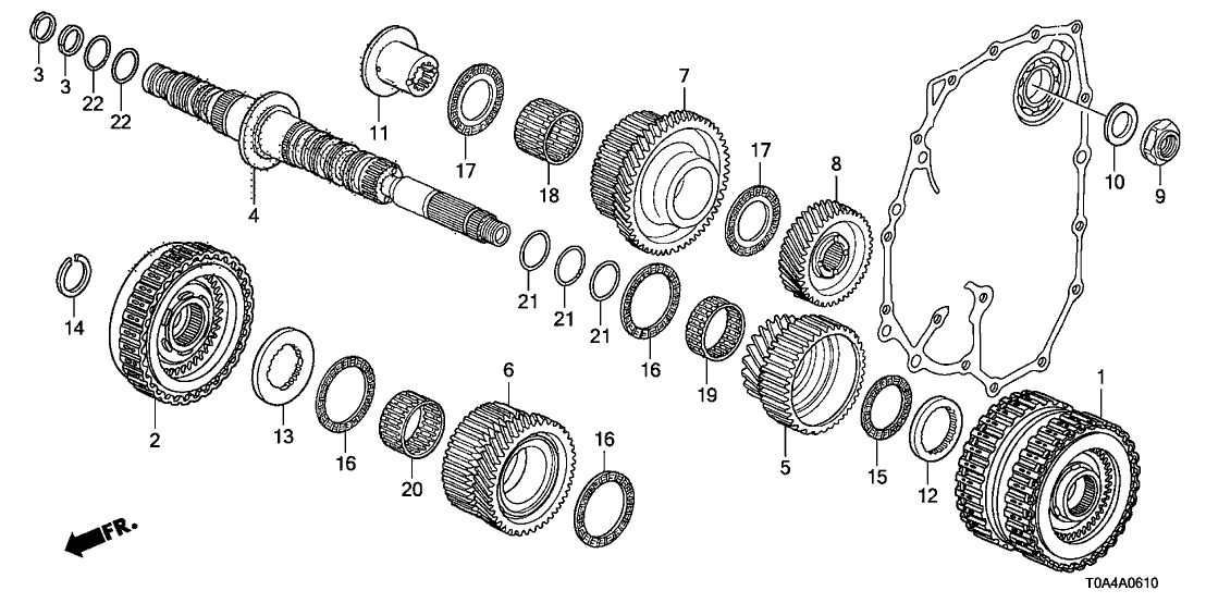 Honda 23431-R5L-A00 Gear, Secondary Shaft Second