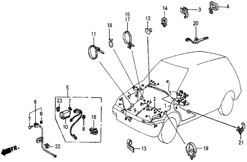 Honda 32100-SD9-674 Wire Harness, Cabin