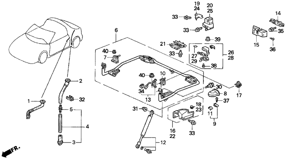 Honda 74775-SR2-950 Cover, L. Roof Lock