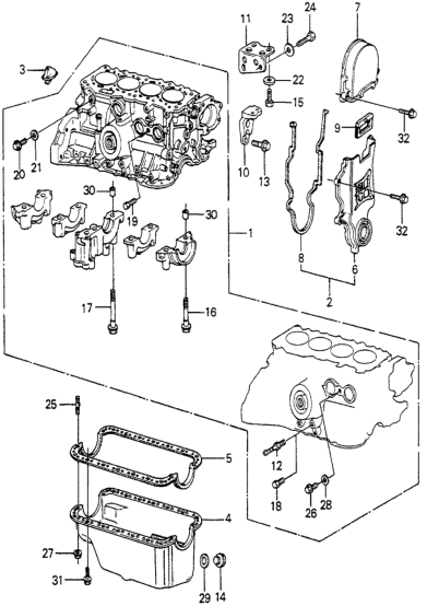 Honda 11000-689-010 Block Assy., Cylinder