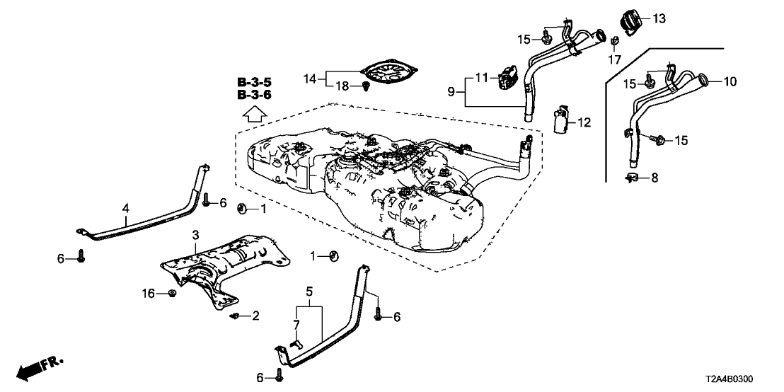 Honda 17667-T2A-A00 Set,Fuel Filler Clam