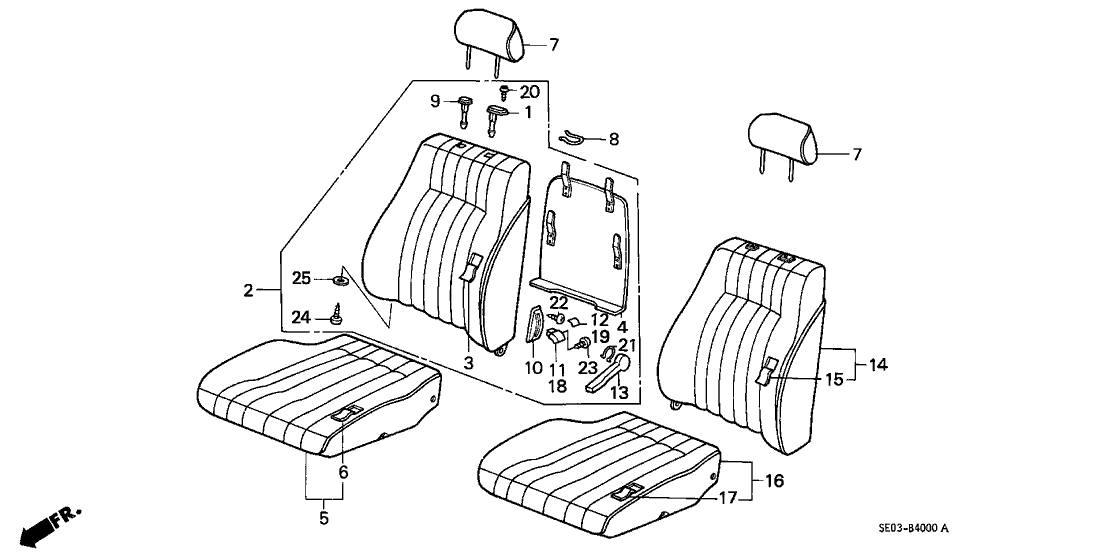 Honda 81130-SE3-A13ZC Cushion, R. FR. *R92L*