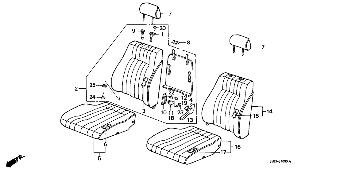 Honda 81130-SE3-A51ZA Cushion Assy., R. FR. Seat *B49L* (Joan) (FAIR BLUE)