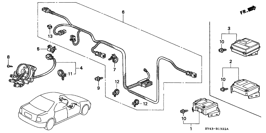 Honda 77961-SV4-A83 Wire Harness, SRS Main