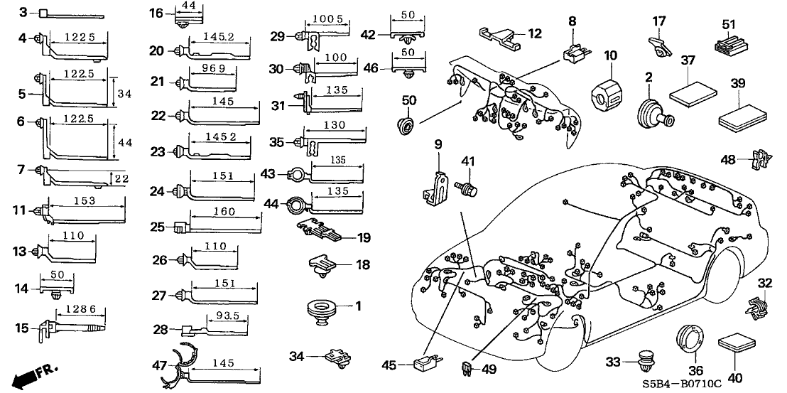 Honda 32205-S5B-000 Bracket, R. Engine Room Harness