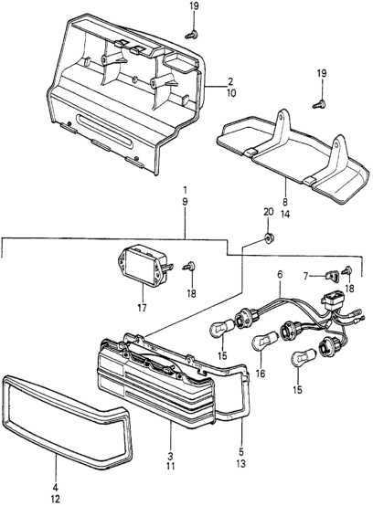 Honda 33550-689-675 Lamp Assy., L. Tail