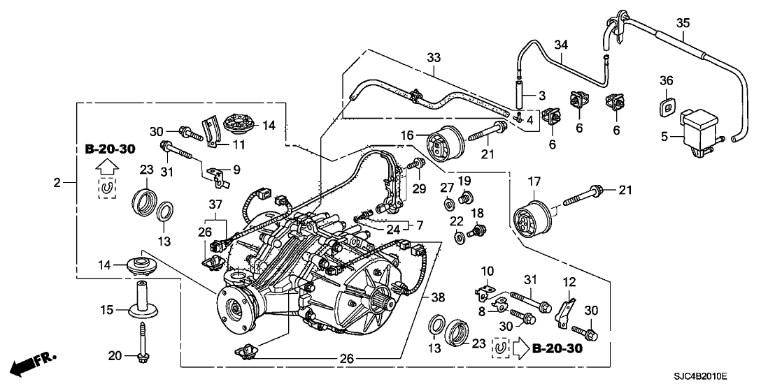 Honda 48330-RJG-000 Sub-Cable Assy., L. RR. Differential