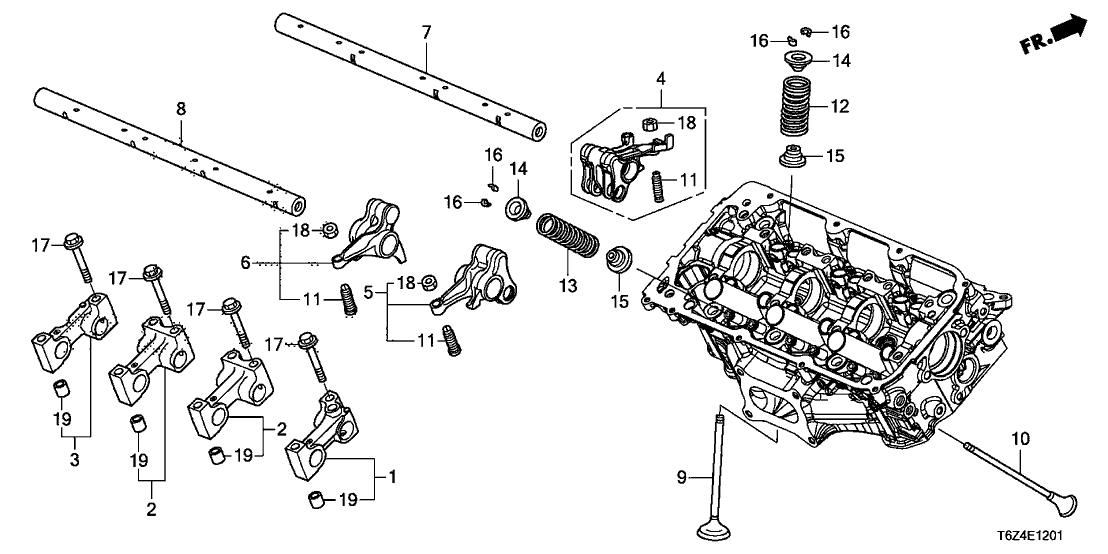 Honda 14634-5G0-A00 Shaft, RR. Exhuast Rocker