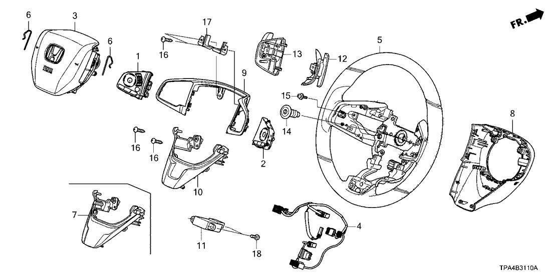 Honda 78540-TLB-A01ZA GARNISH, SWITCH *NH930L* (HIGH GLOSS SILVER)
