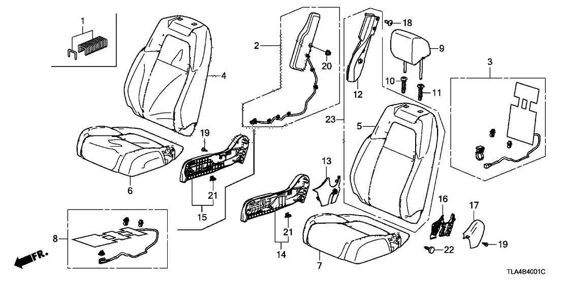 Honda 81131-TNC-G11ZB Cover, Right Front Seat Cushion Trim (Wisteria Light Gray)