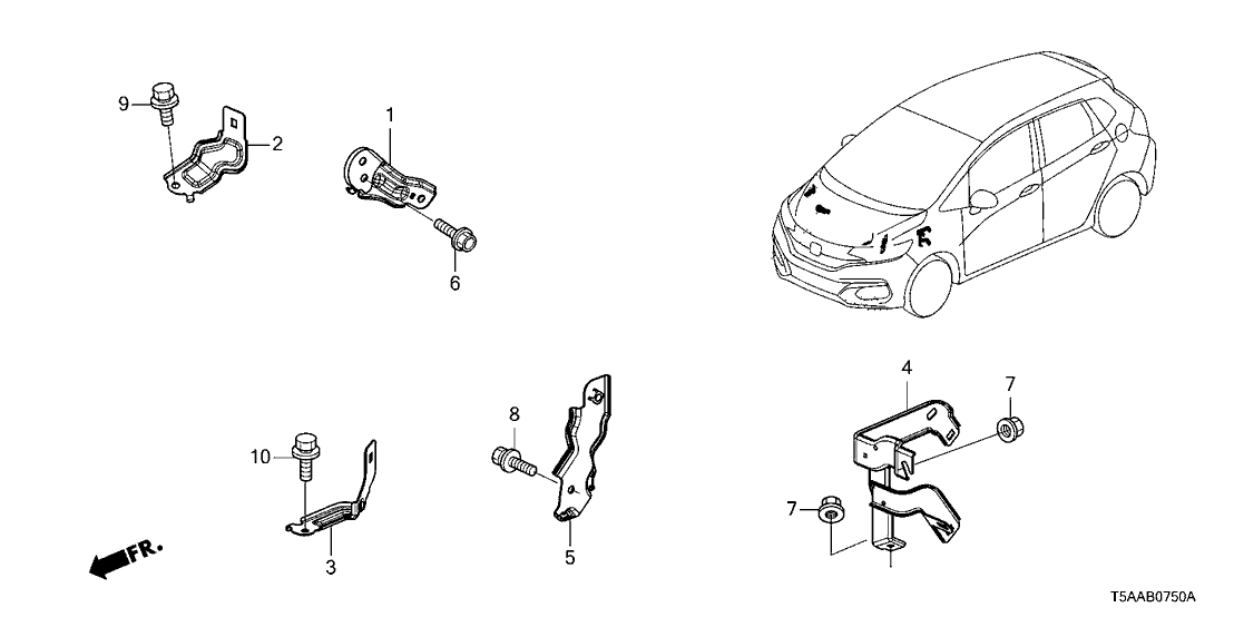 Honda 38186-T5R-000 Bracket,Multi Relay