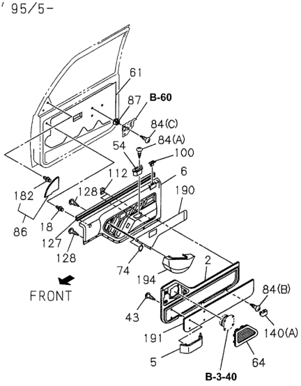 Honda 8-97150-933-2 Box, L. Switch Power Window (Gray)