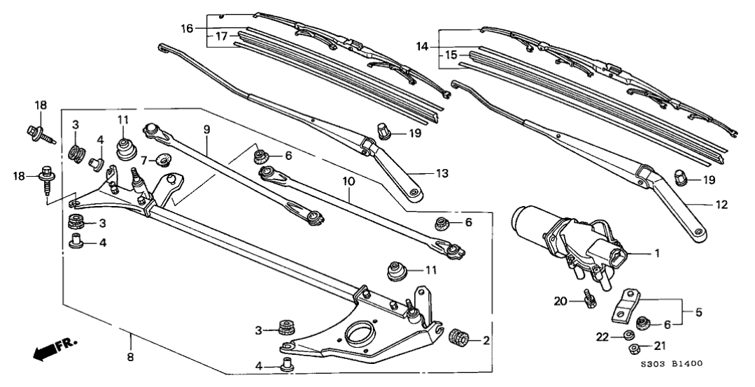 Honda 76530-S30-A01 Link, FR. Wiper