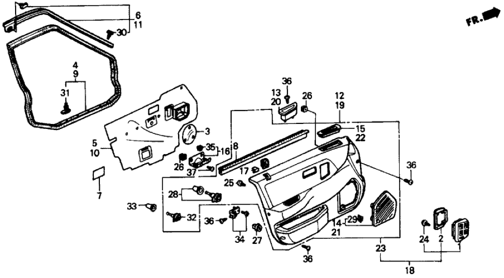 Honda 83500-SH4-A20ZD Lining Assy., R. FR. Door *R62L/R62L* (URBAN RED/URBAN RED)