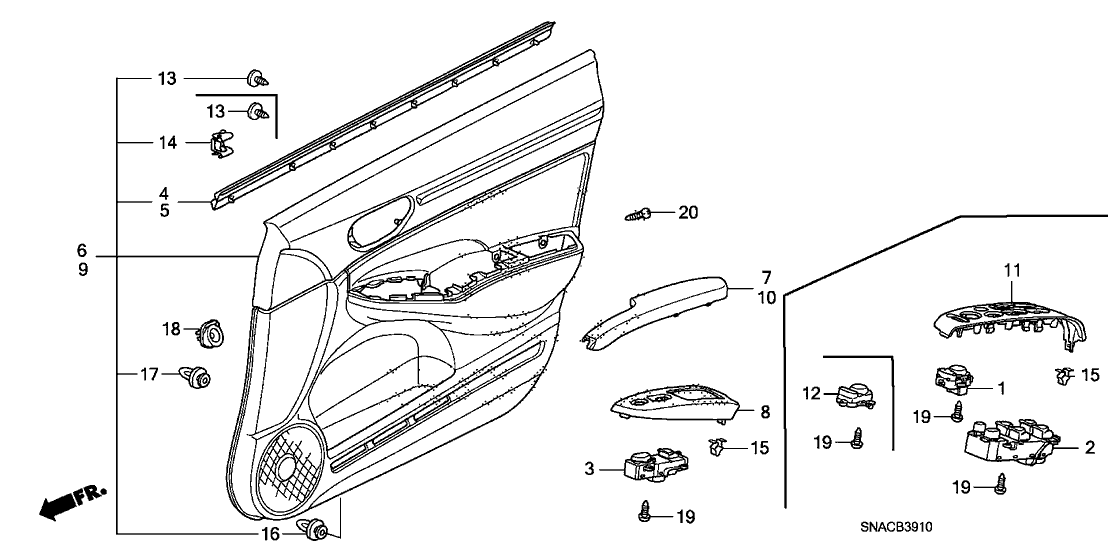 Honda 83580-SNA-A81ZB Armrest, Left Front Door Lining (Sienna Beige)