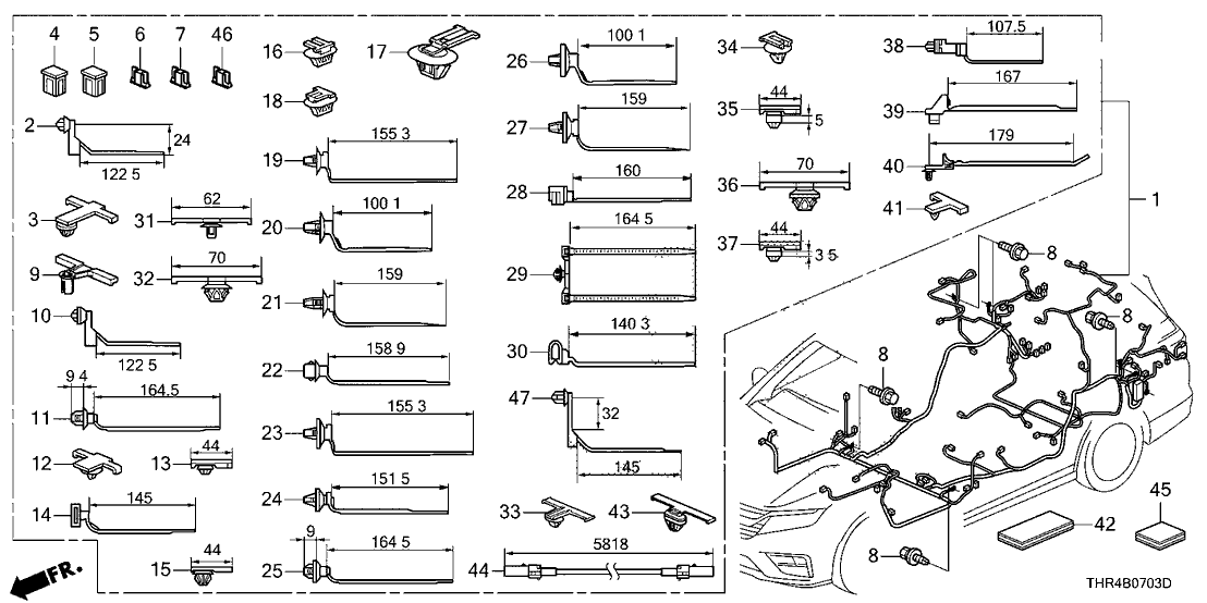 Honda 32107-THR-AK0 WIRE HARNESS, FLOOR