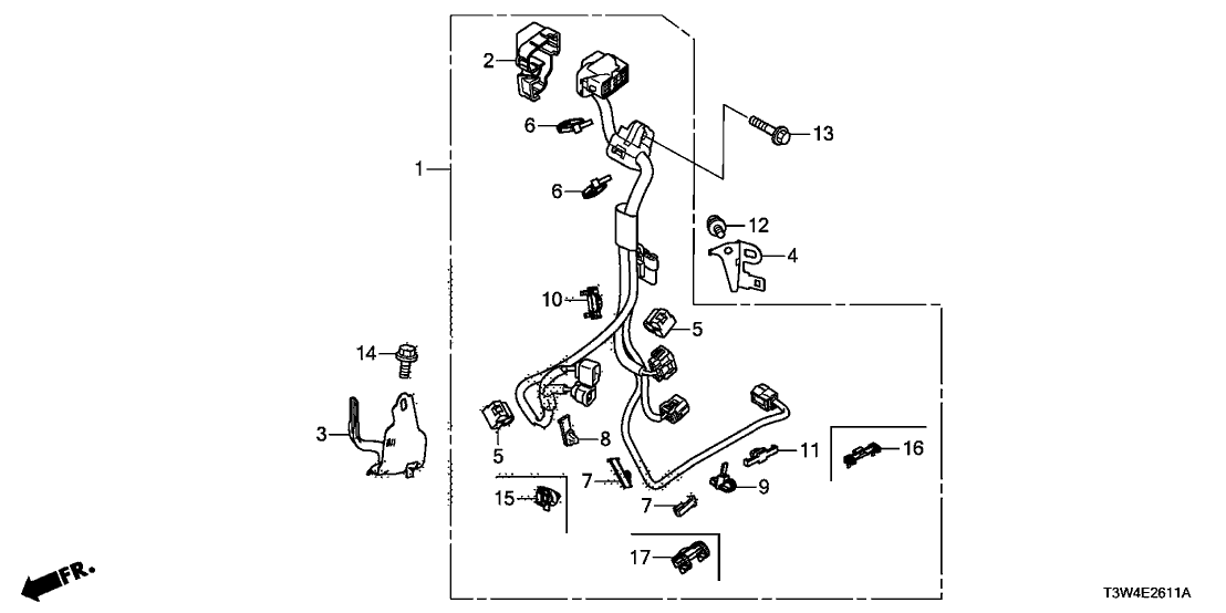 1N410-5K1-000 Honda Harn, Mot Sensor