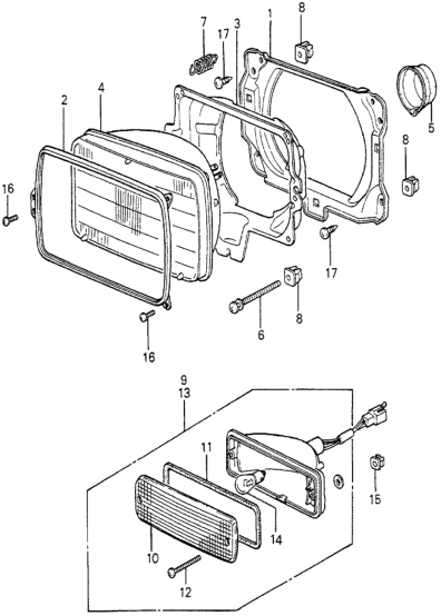 Honda 33303-692-671 Gasket, FR. Combination Light