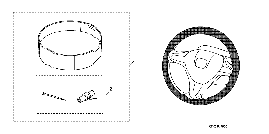 Honda 08U98-TK6-110 Steering Wheel Cover