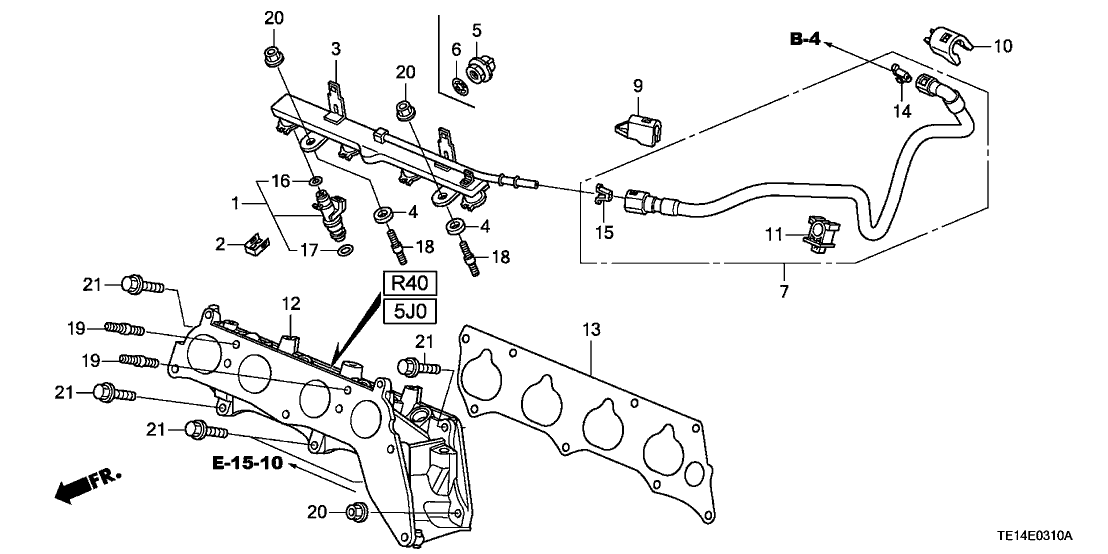 Honda 17050-R40-A10 Base, Injector