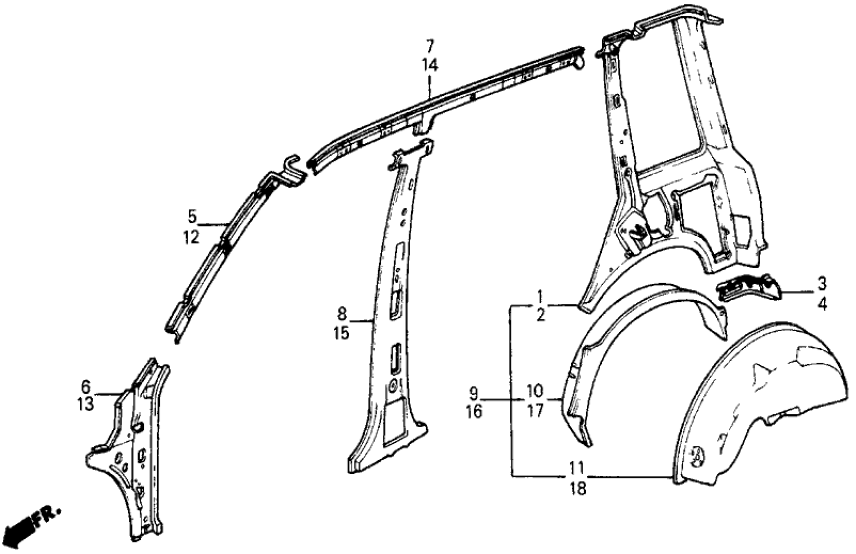 Honda 70640-SB6-310ZZ Rail, L. Roof Side