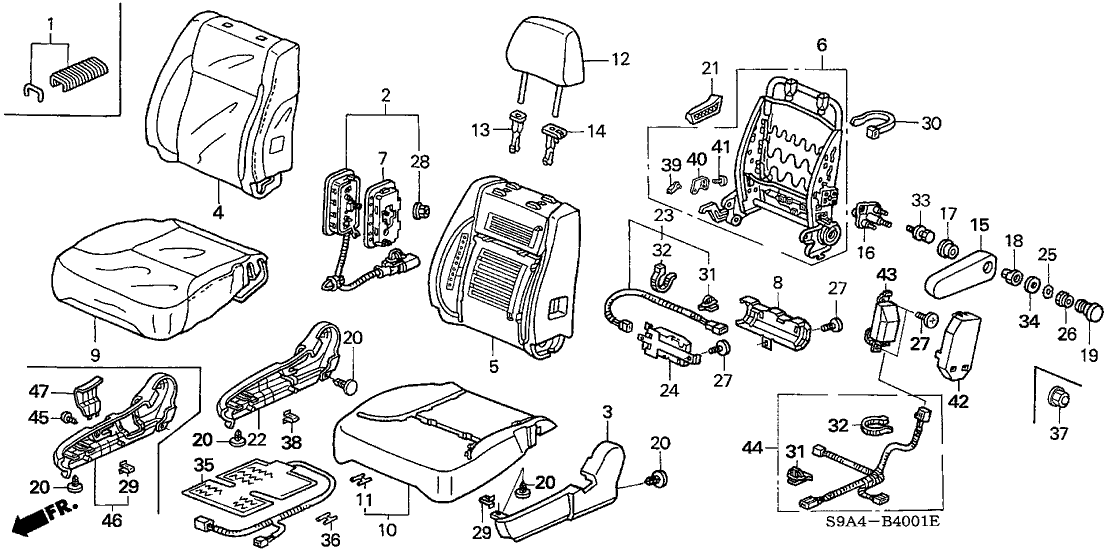 Honda 81126-S9A-A12 Frame, R. FR. Seat-Back