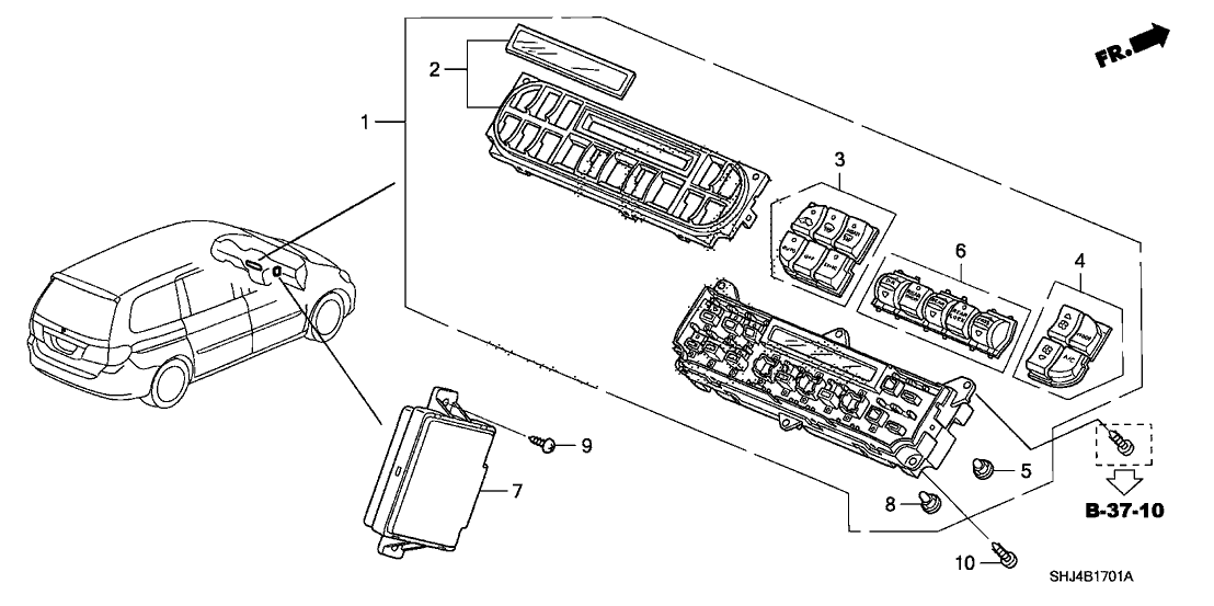 Honda 79603-SHJ-A01 Garnish Assy.