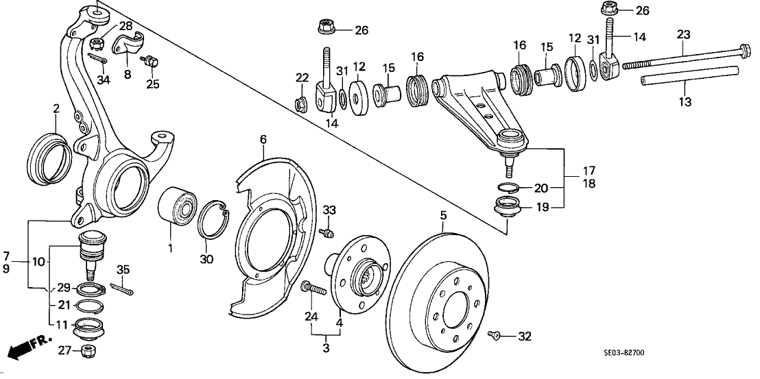 Honda 51469-SE0-003 Joint, Left Front Ball (Upper)