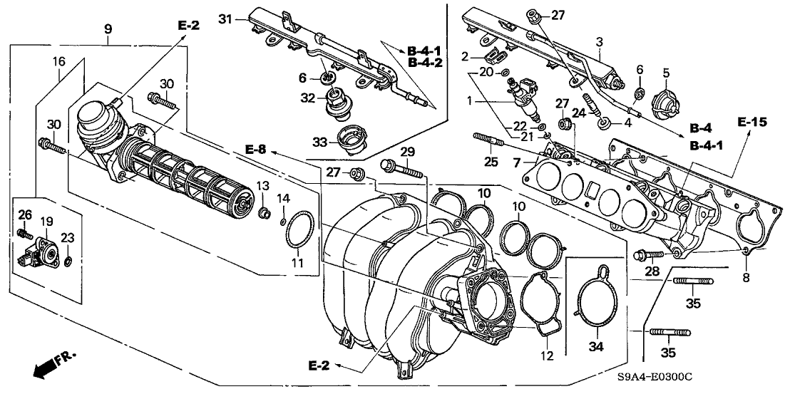 Honda 17050-PNE-000 Base, Injector