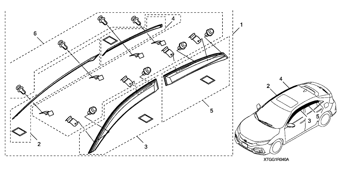 Honda 08R04-TGR-70001 Visor, R. RR. Door