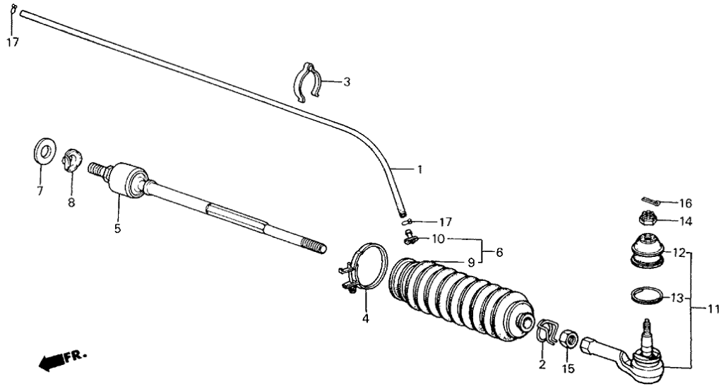 Honda 53537-SA5-000 Dust Seal, Tie Rod