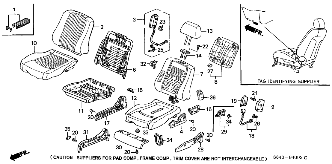 Honda 81196-S87-A80ZA Cover, R. RR. Foot (Inner) *NH283L* (QUARTZ GRAY)