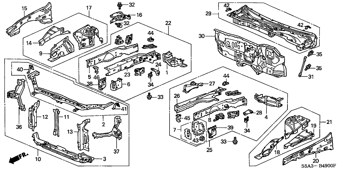 Honda 04600-S5A-A00ZZ Outrigger Set, R. FR. Side