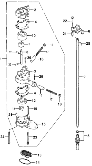 Honda 15125-PC1-900 Shaft, Oil Pump