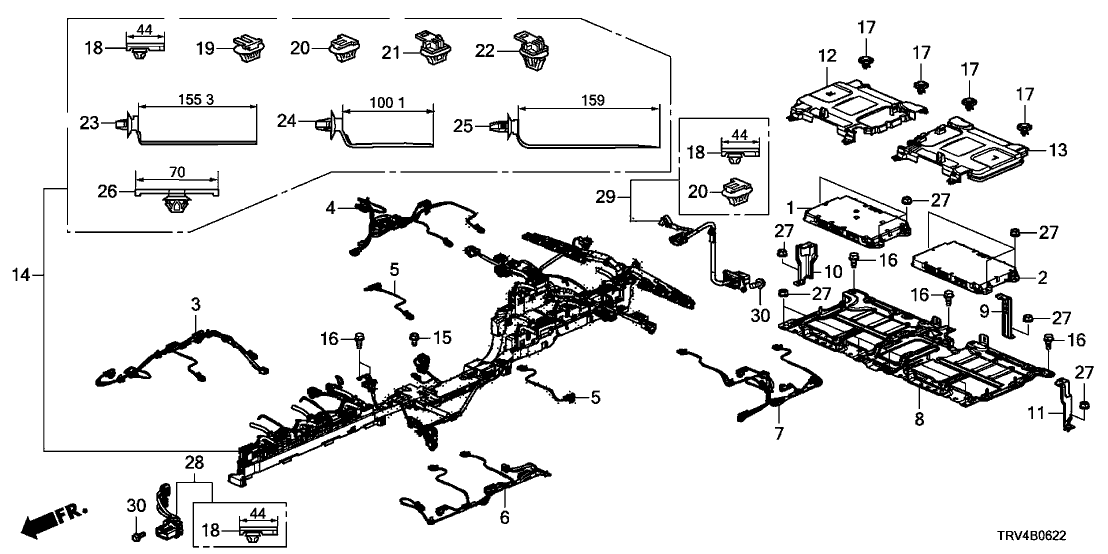 Honda 1N130-5WP-A00 SUB-HARNESS, FR. IPU (B)